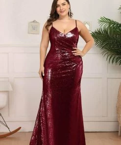 Ever-Pretty US Sexy Sequin Backless Fishtail Evening Gowns For Women