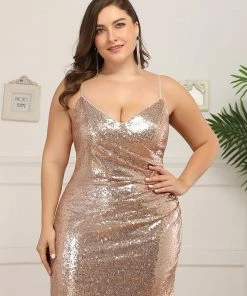 Ever-Pretty US Plus Size Sparkly Sequin Long Mermaid Formal Party Dresses