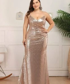 Ever-Pretty US Sexy Sequin Backless Fishtail Evening Gowns For Women