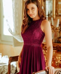 Ever-Pretty US Sleeveless Lace Bodice Empire Waist Long A Line Bridesmaid Dress 20 Ever-Pretty US Sleeveless Lace Bodice Empire Waist Long A Line Bridesmaid Dress