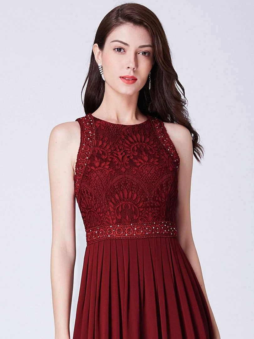 Ever-Pretty US Sleeveless Lace Bodice Empire Waist Long A Line Bridesmaid Dress 6 Ever-Pretty US Sleeveless Lace Bodice Empire Waist Long A Line Bridesmaid Dress