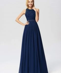 Ever-Pretty US Sleeveless Lace Bodice Empire Waist Long A Line Bridesmaid Dress 34 Ever-Pretty US Sleeveless Lace Bodice Empire Waist Long A Line Bridesmaid Dress