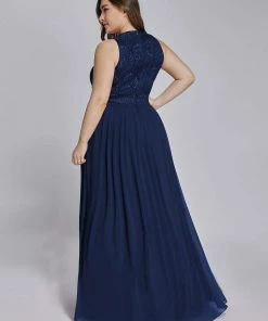 Ever-Pretty US SHOP BY STYLE Plus Size Sleeveless Maxi Long A Line Lace Formal Evening Dresses