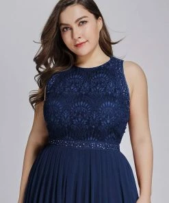 Ever-Pretty US SHOP BY STYLE Plus Size Sleeveless Maxi Long A Line Lace Formal Evening Dresses