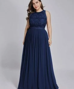 Ever-Pretty US SHOP BY STYLE Plus Size Sleeveless Maxi Long A Line Lace Formal Evening Dresses