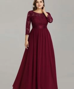 Ever-Pretty US White Dresses Custom Size See-Through Maxi Lace Evening Dress With Half Sleeve