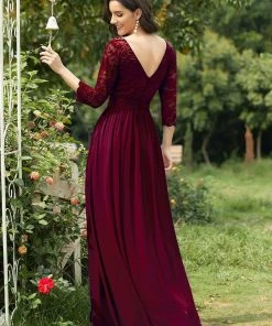 Ever-Pretty US SHOP BY OCCASION See-Through Floor Length Lace Evening Dress With Half Sleeve