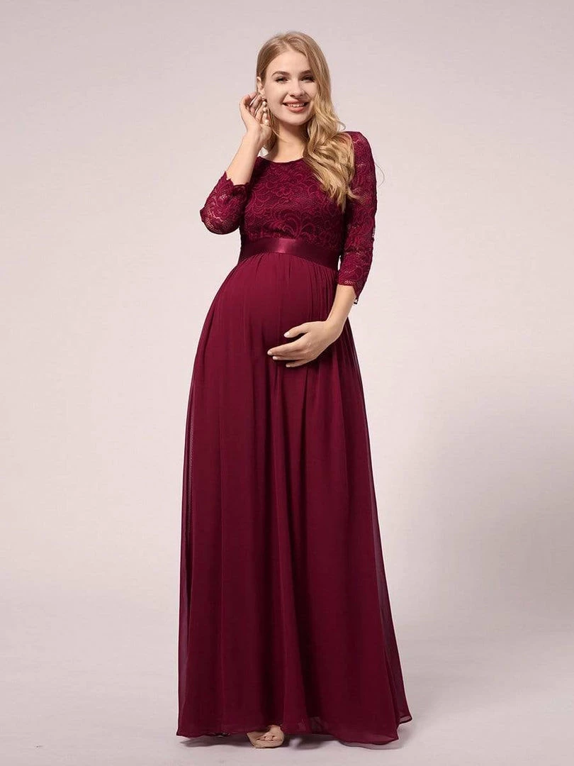 Ever-Pretty US Full-sleeves Lace Bodice Maxi Maternity Dress 5 Ever-Pretty US Full-sleeves Lace Bodice Maxi Maternity Dress