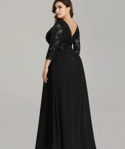 Ever-Pretty US White Dresses Custom Size See-Through Maxi Lace Evening Dress With Half Sleeve