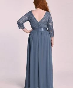 Ever-Pretty US Prom Dresses Simple Plus Size Lace Evening Dress With Half Sleeves