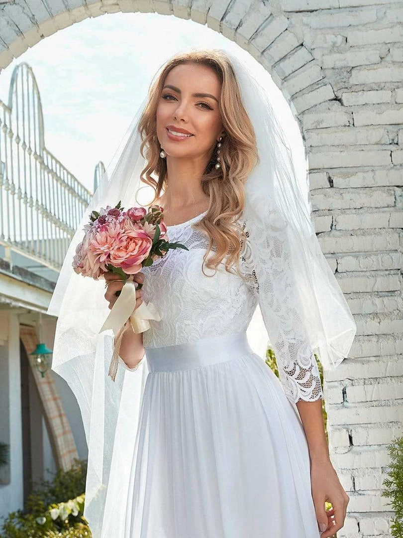 Ever-Pretty US Summer Dresses 2022 Outdoor Casual Lace & Chiffon Wedding Dress For Eloping 3 Ever-Pretty US Summer Dresses 2022 Outdoor Casual Lace & Chiffon Wedding Dress For Eloping
