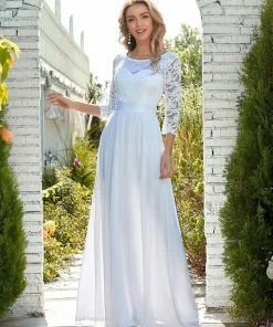 Ever-Pretty US SHOP BY OCCASION See-Through Floor Length Lace Evening Dress With Half Sleeve