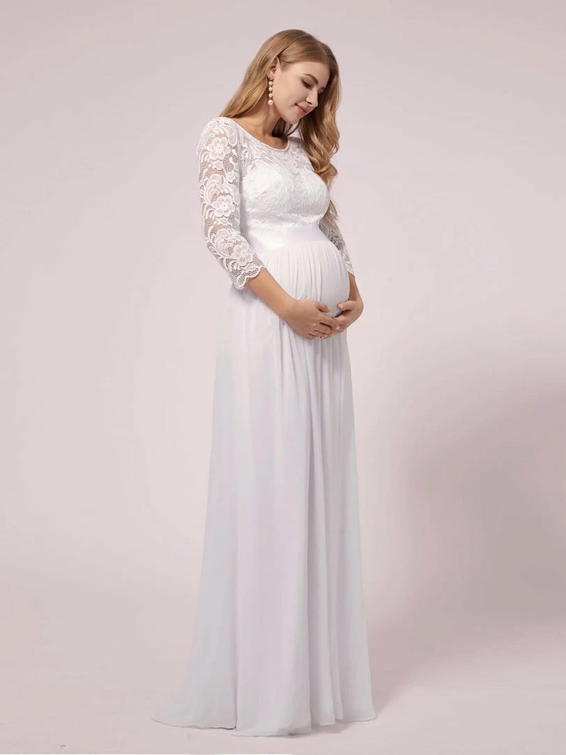 Ever-Pretty US Full-sleeves Lace Bodice Maxi Maternity Dress 8 Ever-Pretty US Full-sleeves Lace Bodice Maxi Maternity Dress