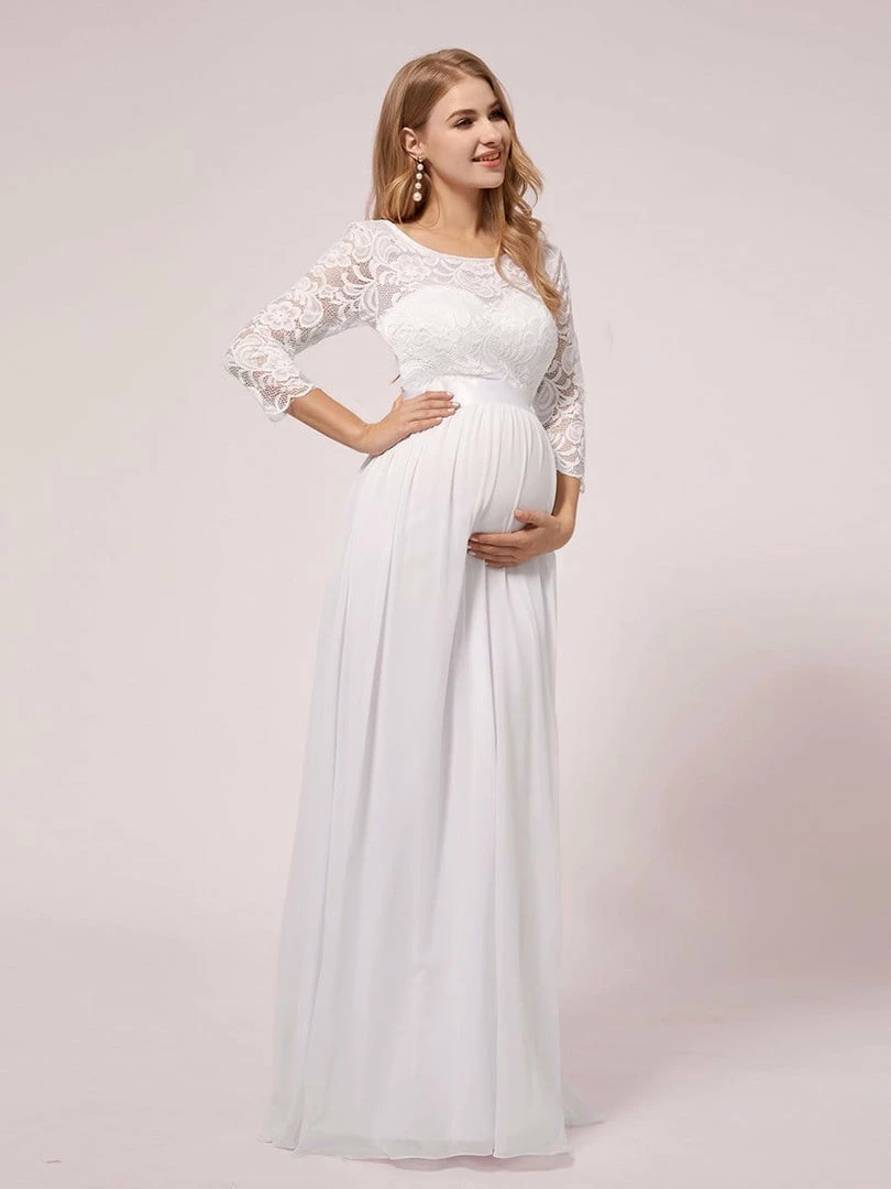 Ever-Pretty US Full-sleeves Lace Bodice Maxi Maternity Dress 9 Ever-Pretty US Full-sleeves Lace Bodice Maxi Maternity Dress