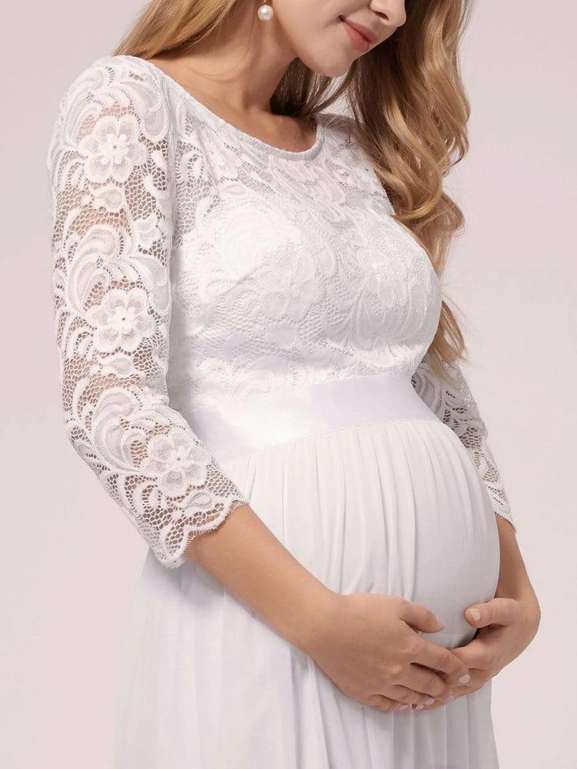Ever-Pretty US Full-sleeves Lace Bodice Maxi Maternity Dress 7 Ever-Pretty US Full-sleeves Lace Bodice Maxi Maternity Dress
