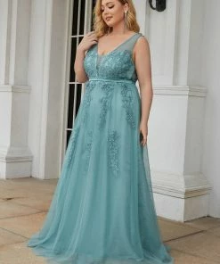 Ever-Pretty US Custom Size Maxi Long Elegant Ethereal Tulle Evening Dress White Dresses