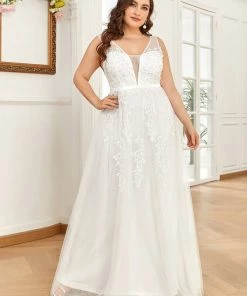 Ever-Pretty US Plus Size Maxi Long Elegant Ethereal Tulle Wedding Dress SHOP BY OCCASION