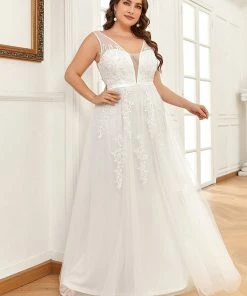Ever-Pretty US Plus Size Maxi Long Elegant Ethereal Tulle Wedding Dress SHOP BY OCCASION 7 Ever-Pretty US Plus Size Maxi Long Elegant Ethereal Tulle Wedding Dress SHOP BY OCCASION