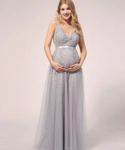 Ever-Pretty US Sleeveless A-Line Maternity Tulle Wedding Dress