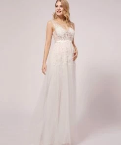 Ever-Pretty US Sleeveless A-Line Maternity Tulle Wedding Dress