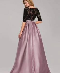 Ever-Pretty US Round Neck Formal Evening Gowns For Women With Lace Sleeve SHOP BY OCCASION