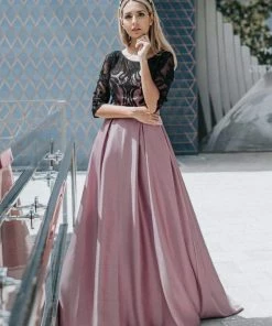 Ever-Pretty US Round Neck Formal Evening Gowns For Women With Lace Sleeve SHOP BY OCCASION