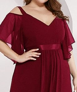 Ever-Pretty US Plus Size Women's Off Shoulder Bridesmaid Dress Evening Gown With Ruffle Sleeves SHOP BY OCCASION