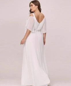 Ever-Pretty US Plus Size Women's Off Shoulder Bridesmaid Dress Evening Gown With Ruffle Sleeves SHOP BY OCCASION