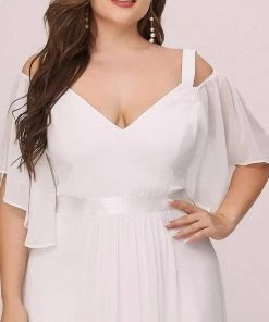 Ever-Pretty US Plus Size Women's Off Shoulder Bridesmaid Dress Evening Gown With Ruffle Sleeves SHOP BY OCCASION