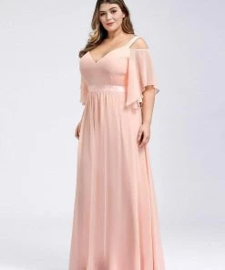 Ever-Pretty US Plus Size Women's Off Shoulder Bridesmaid Dress Evening Gown With Ruffle Sleeves SHOP BY OCCASION
