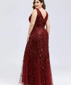 Ever-Pretty US Plus Size Double V-Neck Fishtail Sequin Formal Maxi Evening Dress 52 Ever-Pretty US Plus Size Double V-Neck Fishtail Sequin Formal Maxi Evening Dress