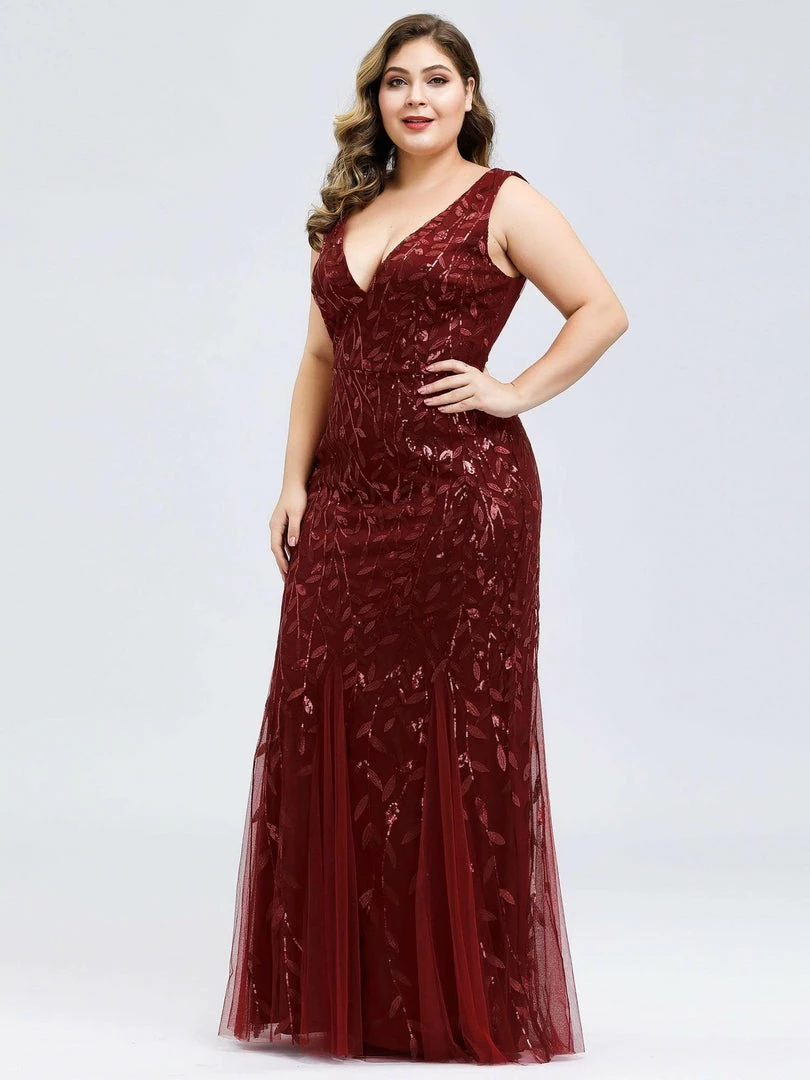 Ever-Pretty US Plus Size Double V-Neck Fishtail Sequin Formal Maxi Evening Dress 4 Ever-Pretty US Plus Size Double V-Neck Fishtail Sequin Formal Maxi Evening Dress