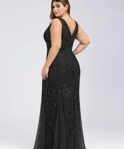 Ever-Pretty US Plus Size Maxi Sequin Formal Dresses & Gowns