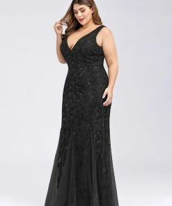 Ever-Pretty US Plus Size Maxi Sequin Formal Dresses & Gowns