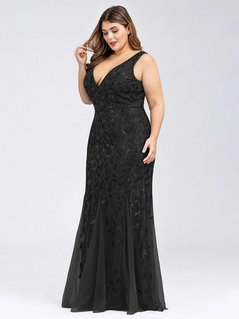 Ever-Pretty US Plus Size Double V-Neck Fishtail Sequin Formal Maxi Evening Dress 34 Ever-Pretty US Plus Size Double V-Neck Fishtail Sequin Formal Maxi Evening Dress