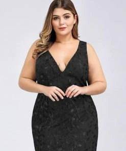 Ever-Pretty US Plus Size Double V-Neck Fishtail Sequin Formal Maxi Evening Dress 85 Ever-Pretty US Plus Size Double V-Neck Fishtail Sequin Formal Maxi Evening Dress