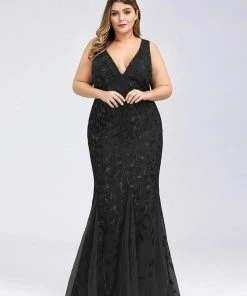 Ever-Pretty US Plus Size Maxi Sequin Formal Dresses & Gowns
