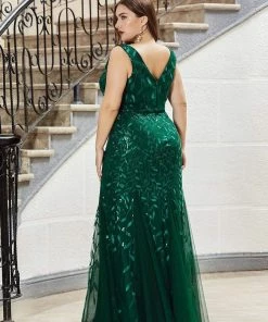 Ever-Pretty US Plus Size Maxi Sequin Formal Dresses & Gowns