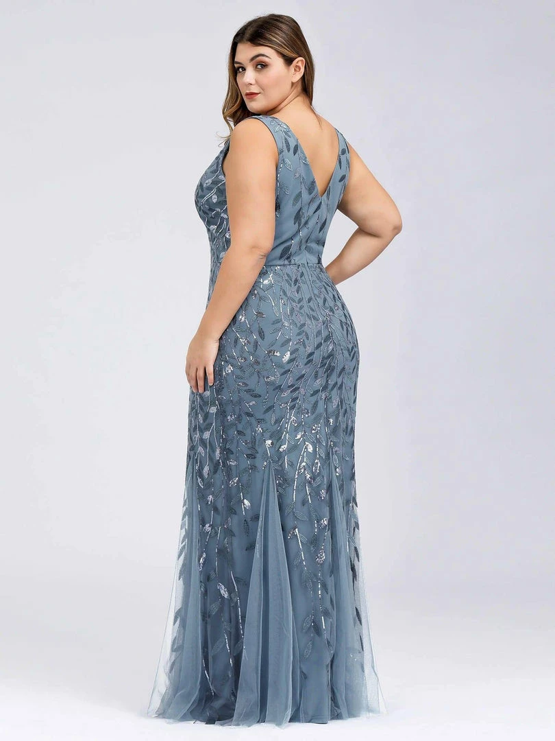 Ever-Pretty US Plus Size Double V-Neck Fishtail Sequin Formal Maxi Evening Dress 13 Ever-Pretty US Plus Size Double V-Neck Fishtail Sequin Formal Maxi Evening Dress