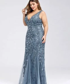 Ever-Pretty US Plus Size Maxi Sequin Formal Dresses & Gowns