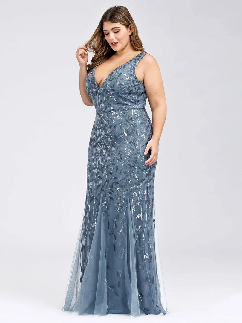 Ever-Pretty US Plus Size Double V-Neck Fishtail Sequin Formal Maxi Evening Dress 17 Ever-Pretty US Plus Size Double V-Neck Fishtail Sequin Formal Maxi Evening Dress