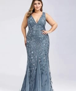 Ever-Pretty US Plus Size Maxi Sequin Formal Dresses & Gowns