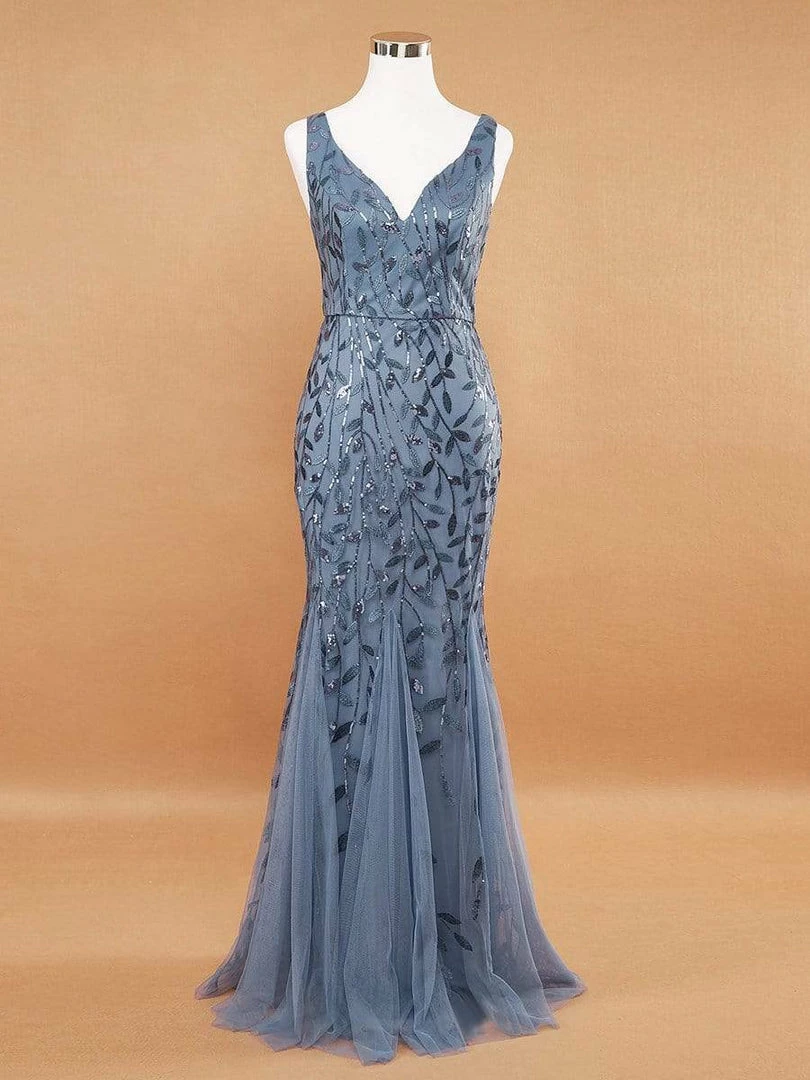 Ever-Pretty US Plus Size Double V-Neck Fishtail Sequin Formal Maxi Evening Dress 15 Ever-Pretty US Plus Size Double V-Neck Fishtail Sequin Formal Maxi Evening Dress