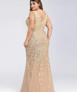 Ever-Pretty US Plus Size Double V-Neck Fishtail Sequin Formal Maxi Evening Dress 69 Ever-Pretty US Plus Size Double V-Neck Fishtail Sequin Formal Maxi Evening Dress