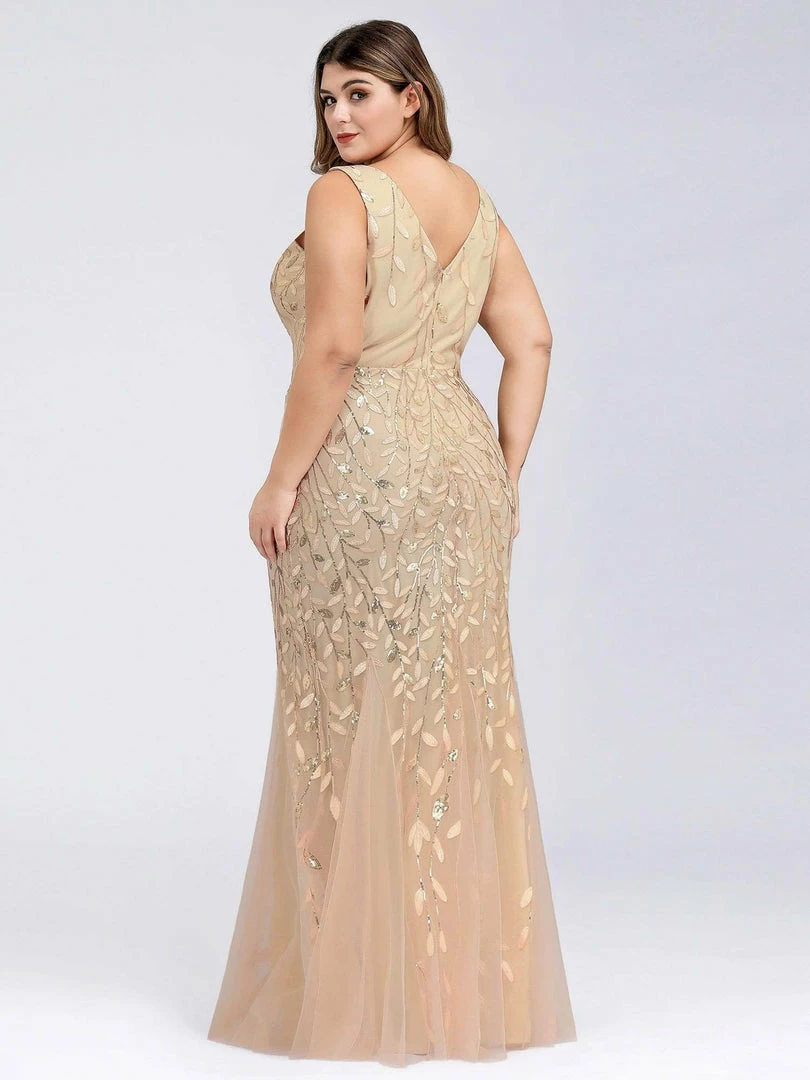 Ever-Pretty US Plus Size Double V-Neck Fishtail Sequin Formal Maxi Evening Dress 20 Ever-Pretty US Plus Size Double V-Neck Fishtail Sequin Formal Maxi Evening Dress