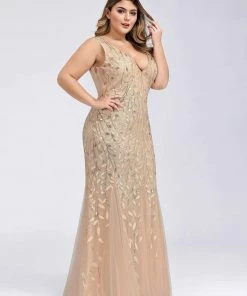 Ever-Pretty US Plus Size Double V-Neck Fishtail Sequin Formal Maxi Evening Dress 71 Ever-Pretty US Plus Size Double V-Neck Fishtail Sequin Formal Maxi Evening Dress