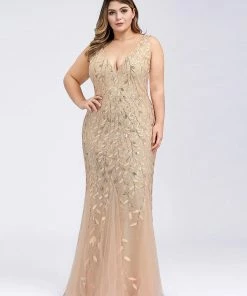 Ever-Pretty US Plus Size Maxi Sequin Formal Dresses & Gowns