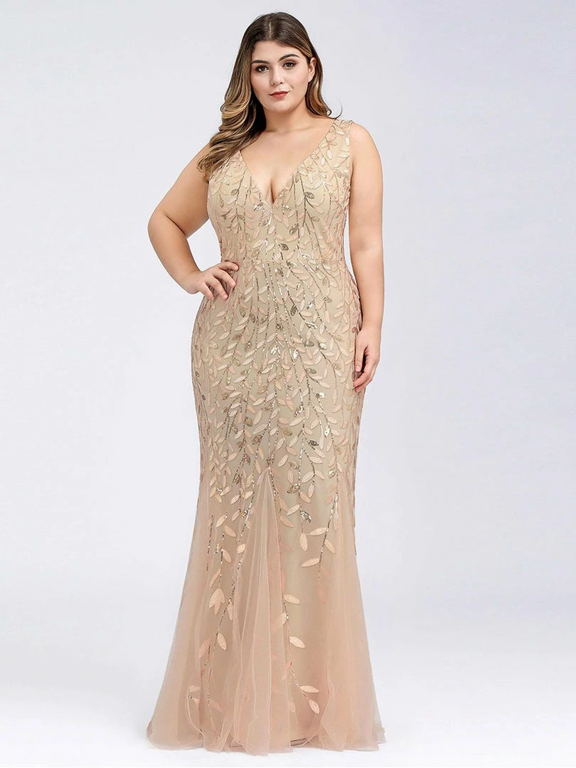 Ever-Pretty US Plus Size Double V-Neck Fishtail Sequin Formal Maxi Evening Dress 23 Ever-Pretty US Plus Size Double V-Neck Fishtail Sequin Formal Maxi Evening Dress