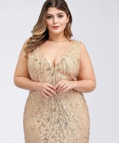 Ever-Pretty US Plus Size Maxi Sequin Formal Dresses & Gowns
