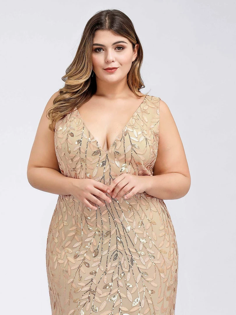 Ever-Pretty US Plus Size Double V-Neck Fishtail Sequin Formal Maxi Evening Dress 21 Ever-Pretty US Plus Size Double V-Neck Fishtail Sequin Formal Maxi Evening Dress